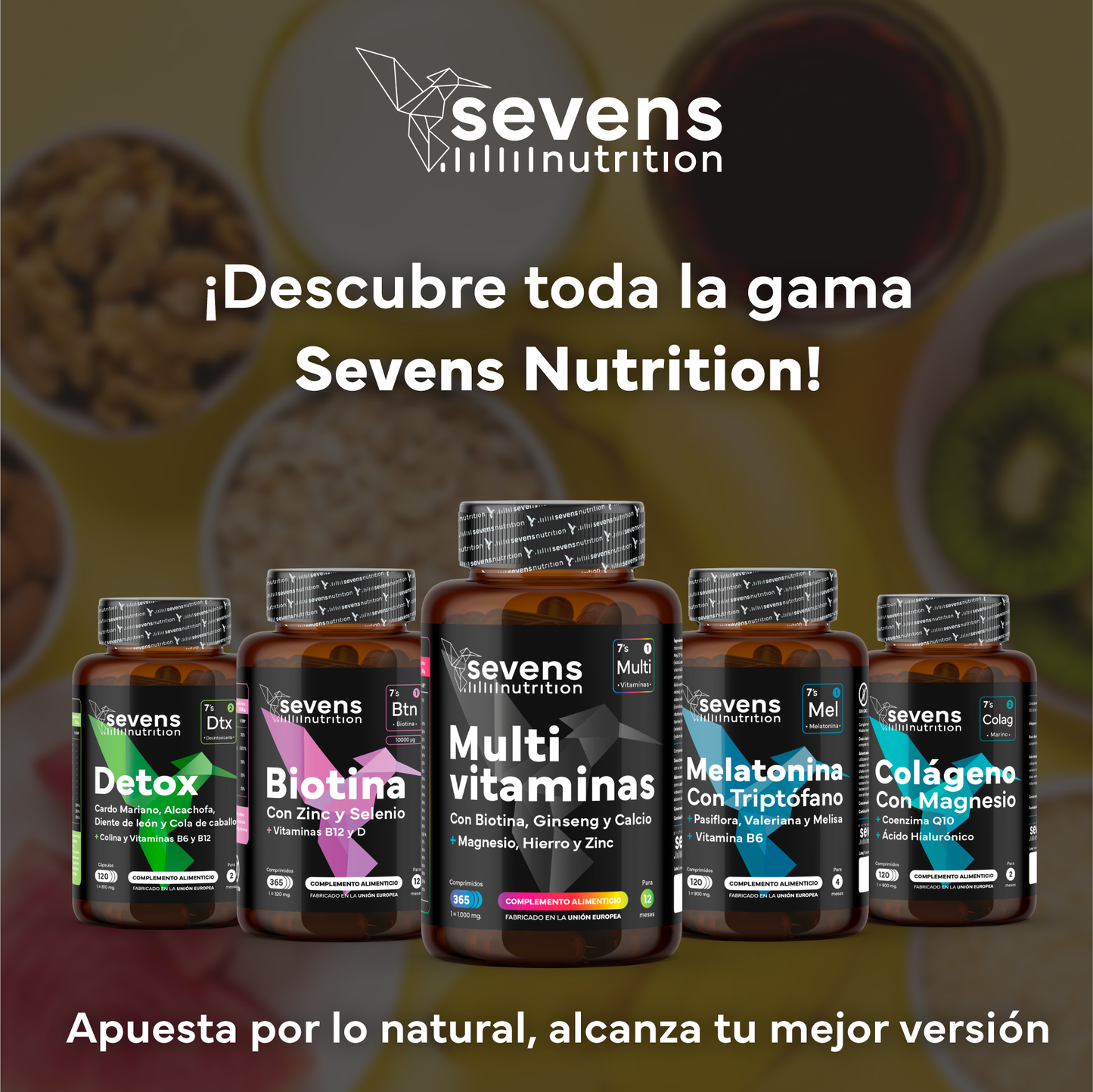 Biotina 10.000 Mcg + Multivitaminas Con Ginseng. Sevens Nutrition. Cabello, Piel Y Uñas + Energía Y Vitalidad Diaria_5