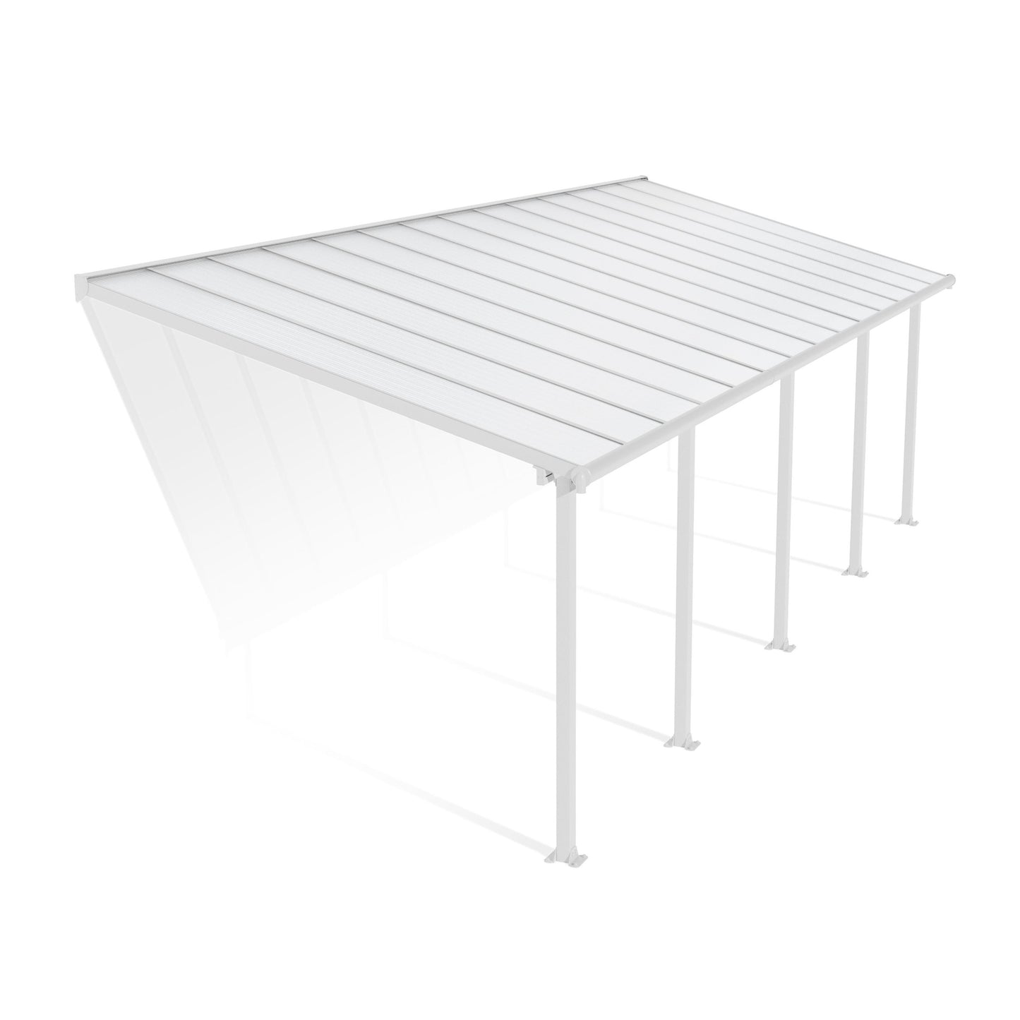 Pérgola adosada Olympia 860x294 blanco