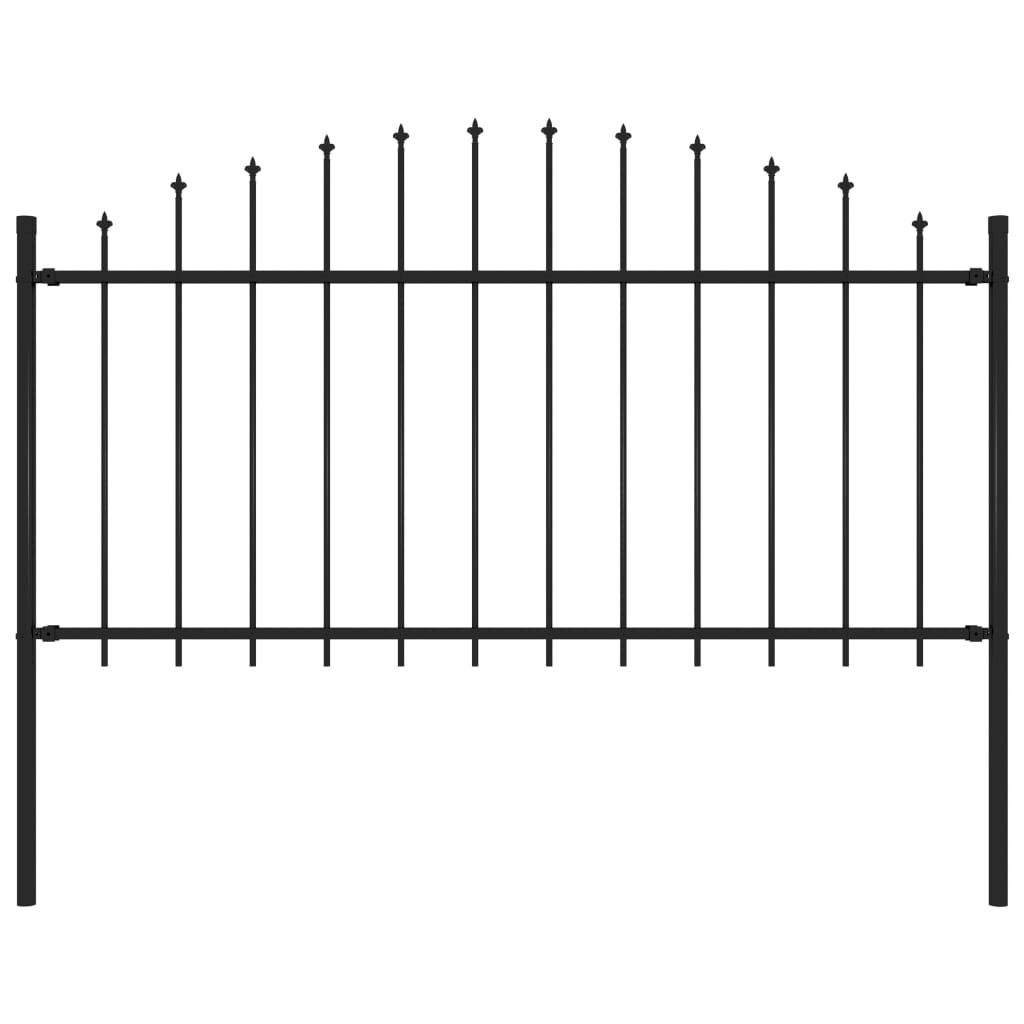 Valla De Jardín Con Puntas Acero Negro (1,25-1,5)x1,7 M / Vetonek_2