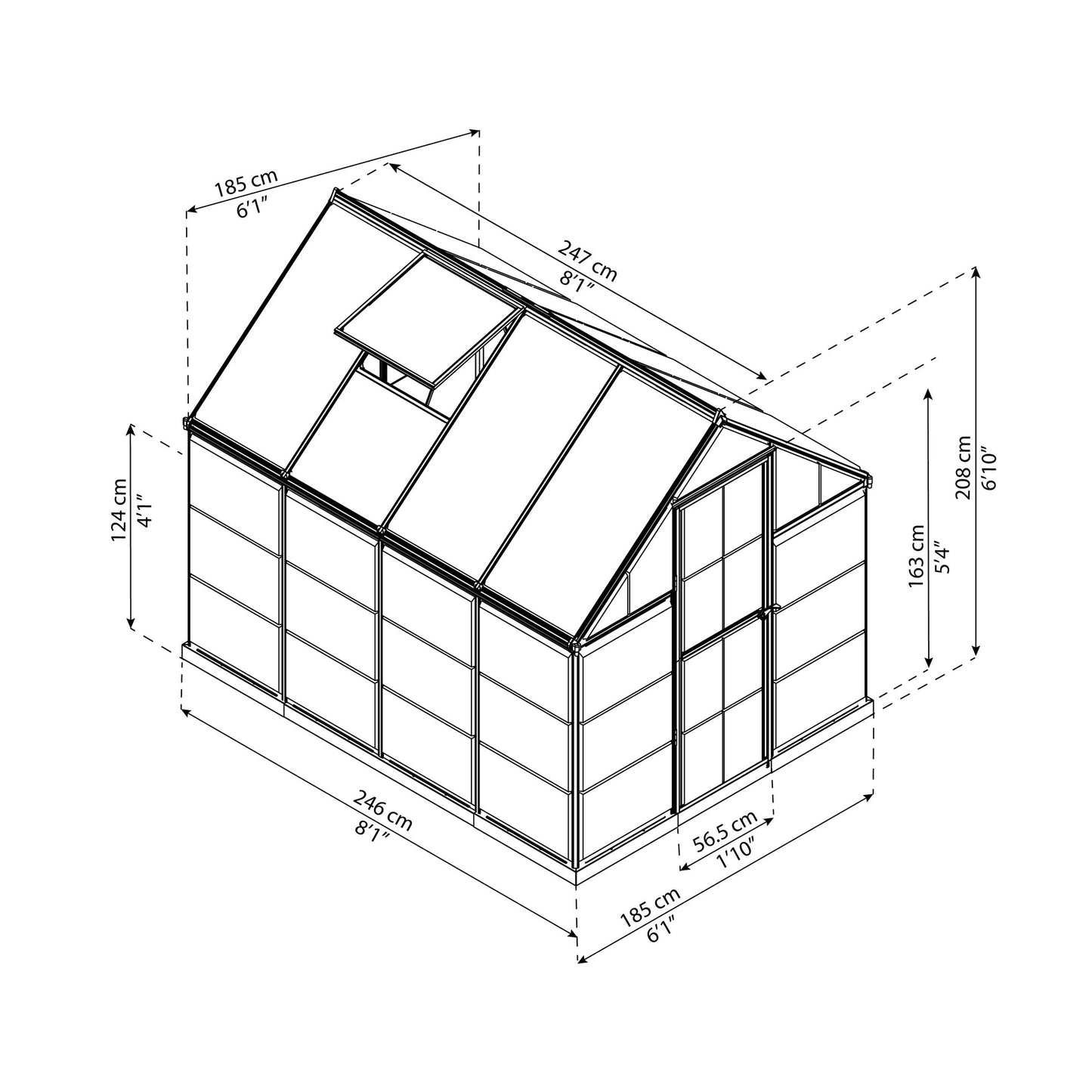 Invernadero Hybrid plateado Canopia by Palram 306X185X208 Cm