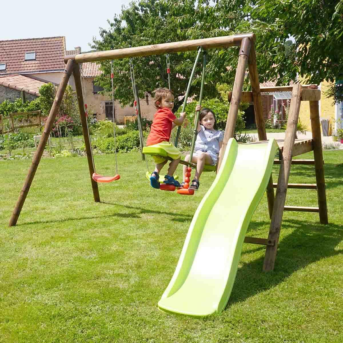 Estructura de columpio con Tobogán Figue Soulet