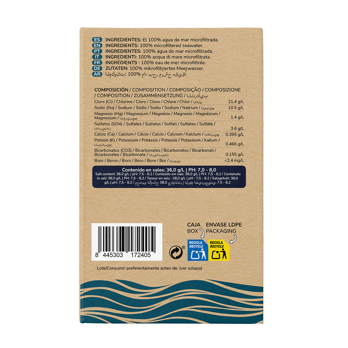 Agua De Mar Hipertónica Planeta Huerto 10 L