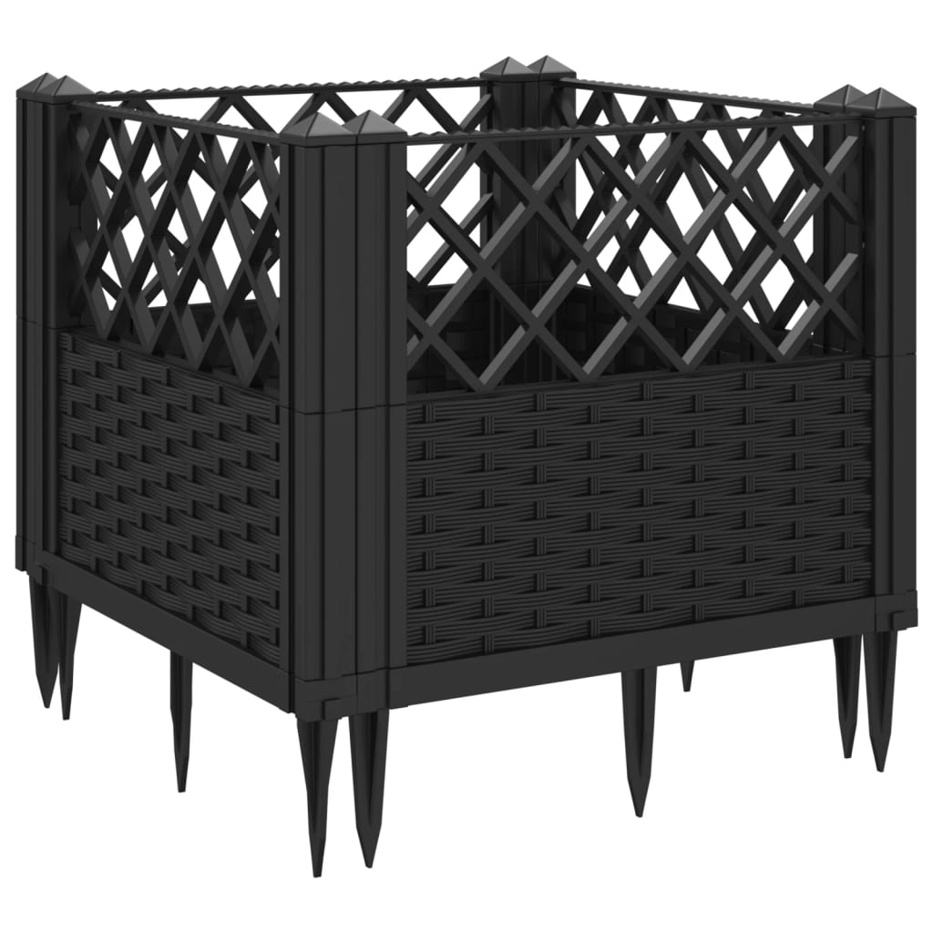 Jardinera Con Clavijas Pp Negro 43,5x43,5x43,5 Cm_5