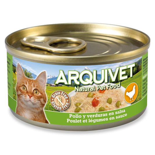 Pollo y verdura en salsa Arquivet 80 g Comida húmeda para gatos