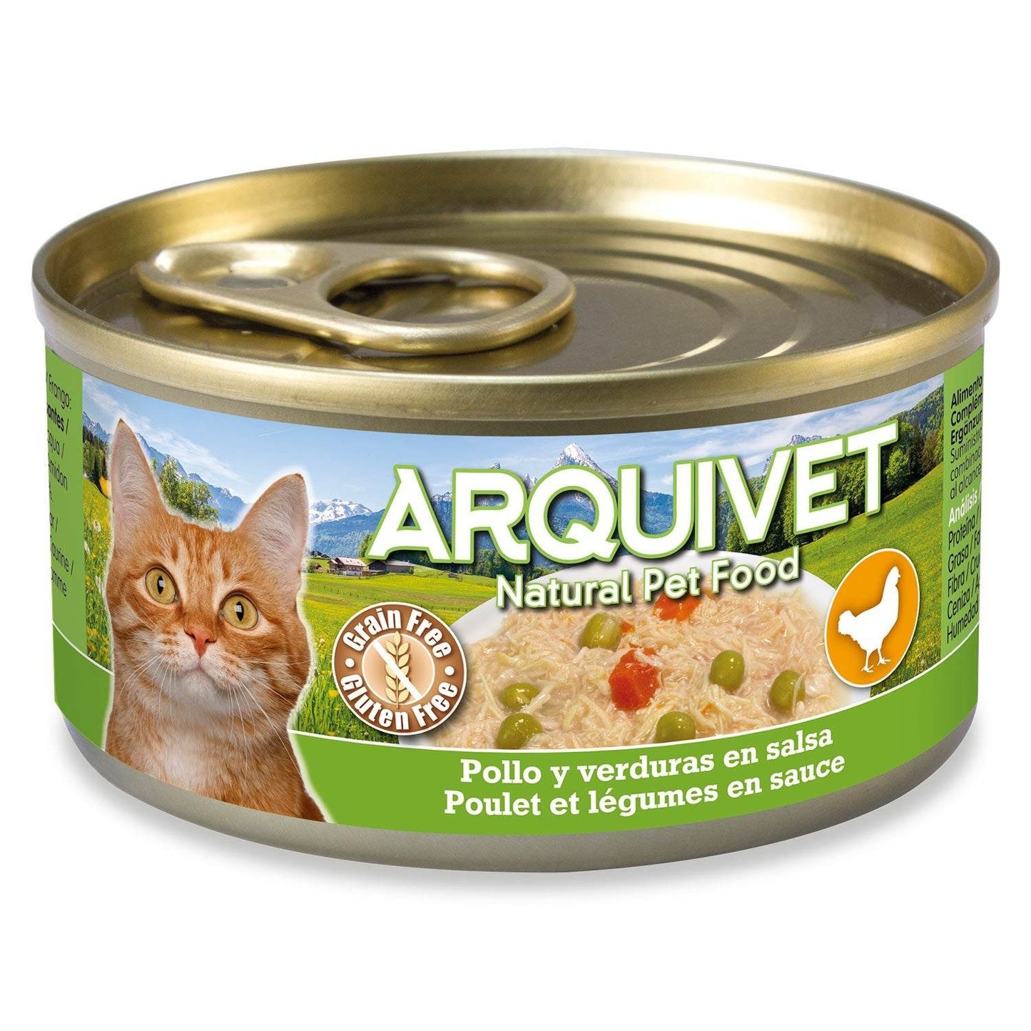 Pollo y verdura en salsa Arquivet 80 g Comida húmeda para gatos