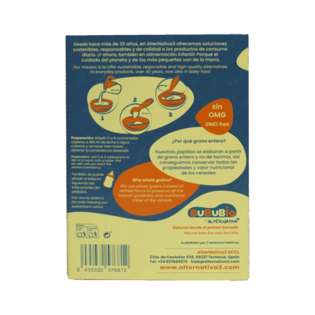 Papilla de arroz sin gluten BIO BUBUBIO 200g