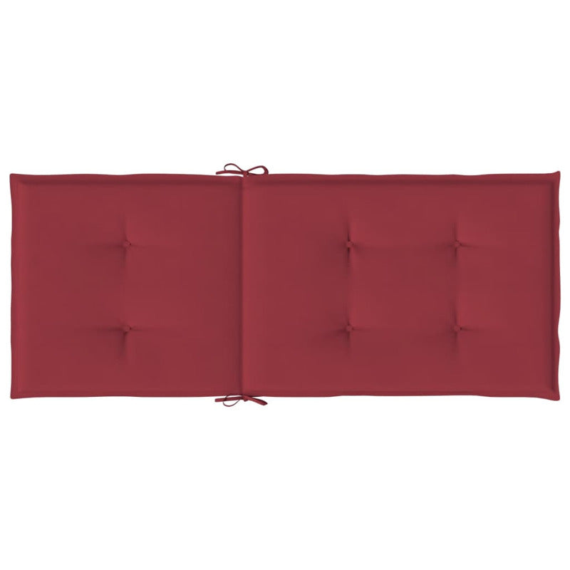 Vidaxl Cojín Silla De Jardín Respaldo Alto 6 Uds Tela Rojo 120x50x3 Cm_5