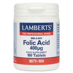 Ácido Fólico 100 tabletas de 400 μg, Lamberts