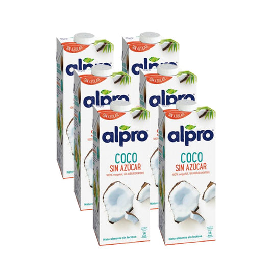 Pack 6 uds Bebida de Coco Sin azúcar Alpro 1 Litro
