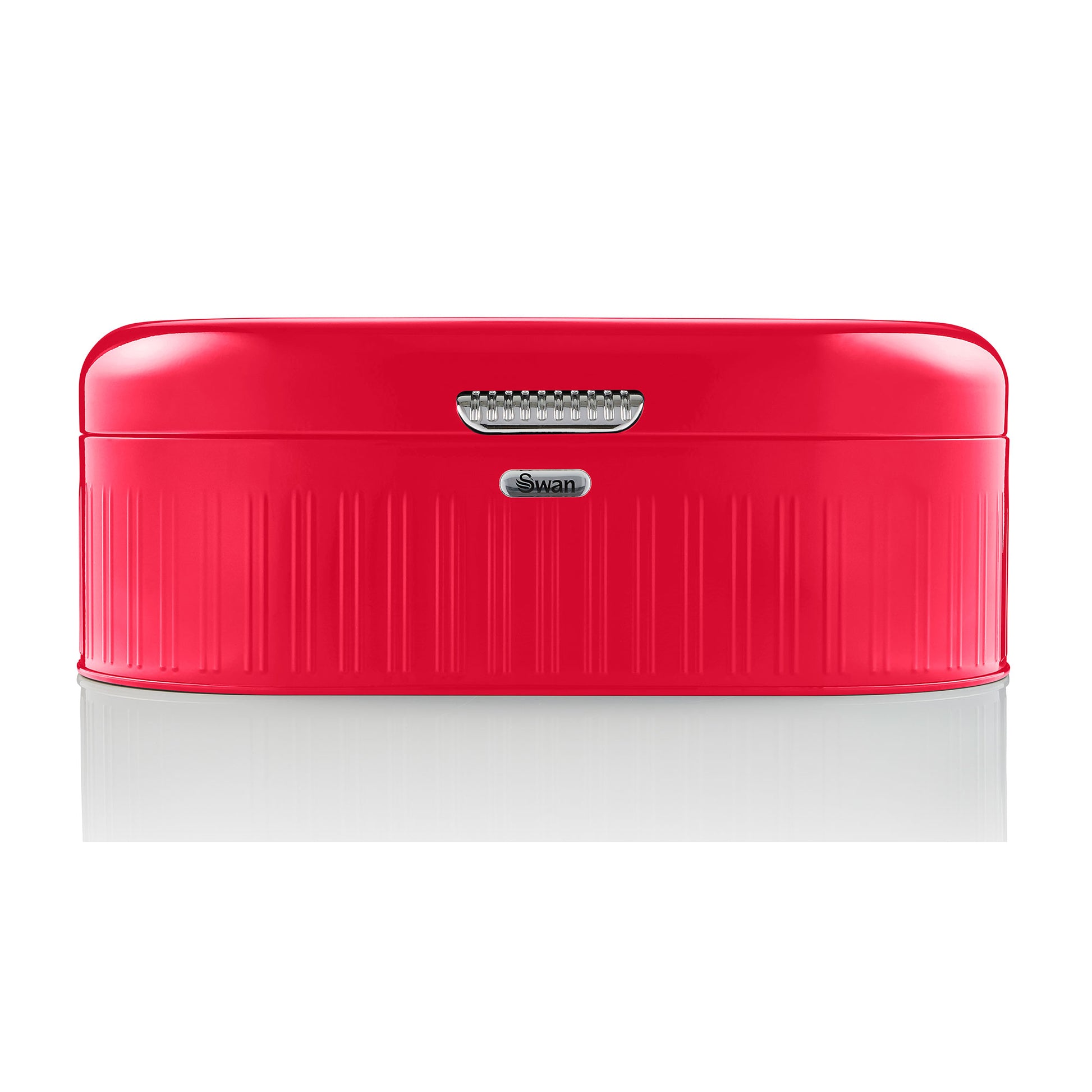 Retro Bin Panera De Mesa Para Guardar Pan, Bollería, Diseño Vintage, Bread Bin, Caja Metal Swan Swka1014rn, Rojo