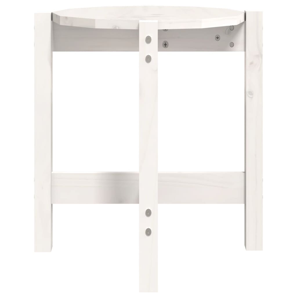 Mesa De Centro De Madera Maciza De Pino Blanco Ø42,5x45 Cm_4