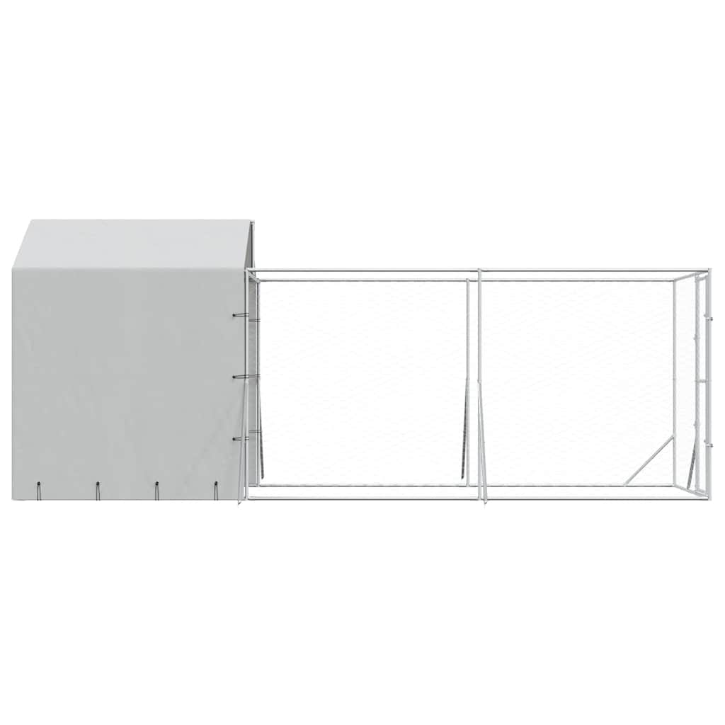 Perrera De Exterior Con Toldo Acero Galvanizado Plata 2x6x2,5 M_5