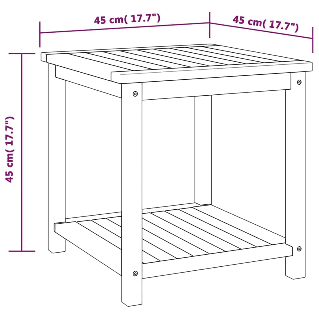 Mesa Auxiliar De Madera Maciza De Acacia 45x45x45 Cm_4