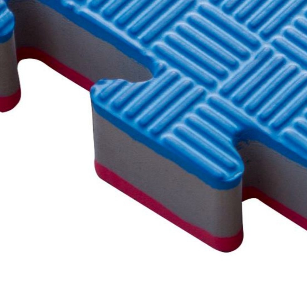 Tatami Puzzle 2,5cm 100x100cm, Pack 4 Unidades – Alta Densidad Azul/rojo_1