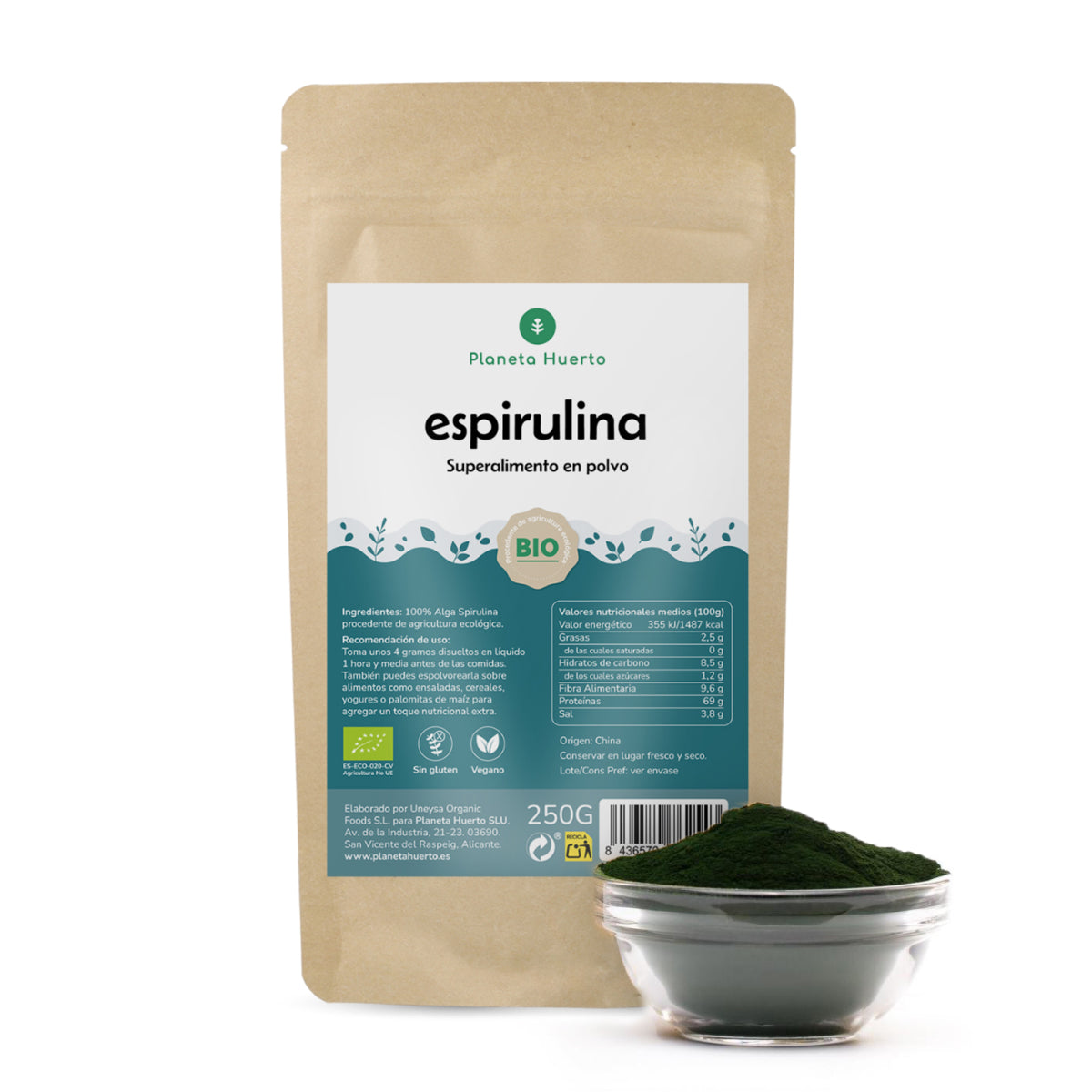 Espirulina en polvo ECO Planeta Huerto 200 gr