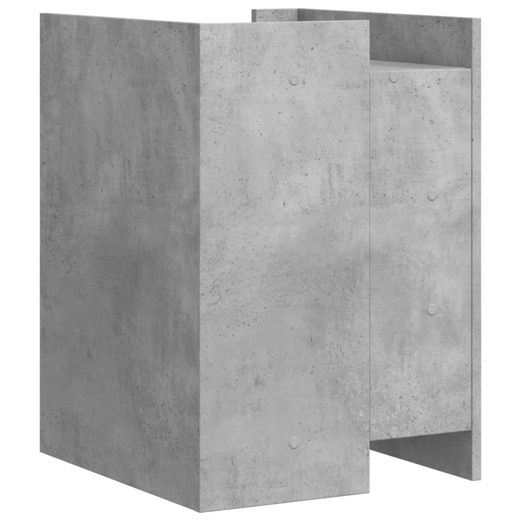 Mesita De Noche Madera De Ingeniería Gris Hormigón 45x50x65 Cm_4