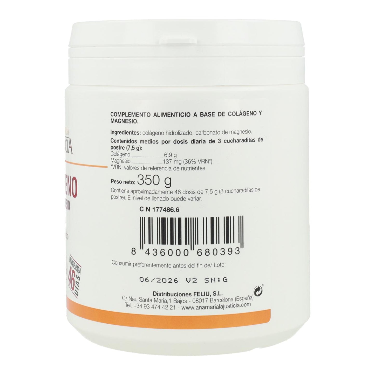 Colágeno con Magnesio Ana María LaJusticia 350 g