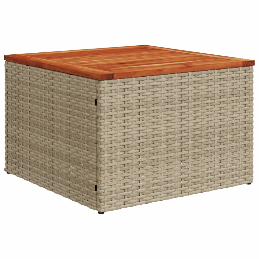 Set De Sofás De Jardín 11pzas Con Cojines Ratán Sintético Beige / Vetonek_5