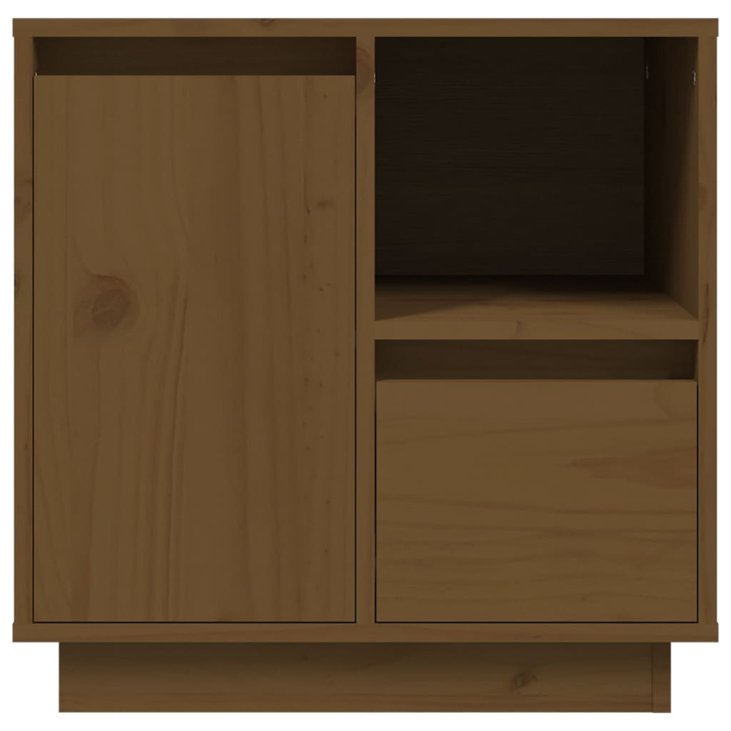 Mesita De Noche Madera Maciza De Pino Marrón Miel 50x34x50 Cm_4
