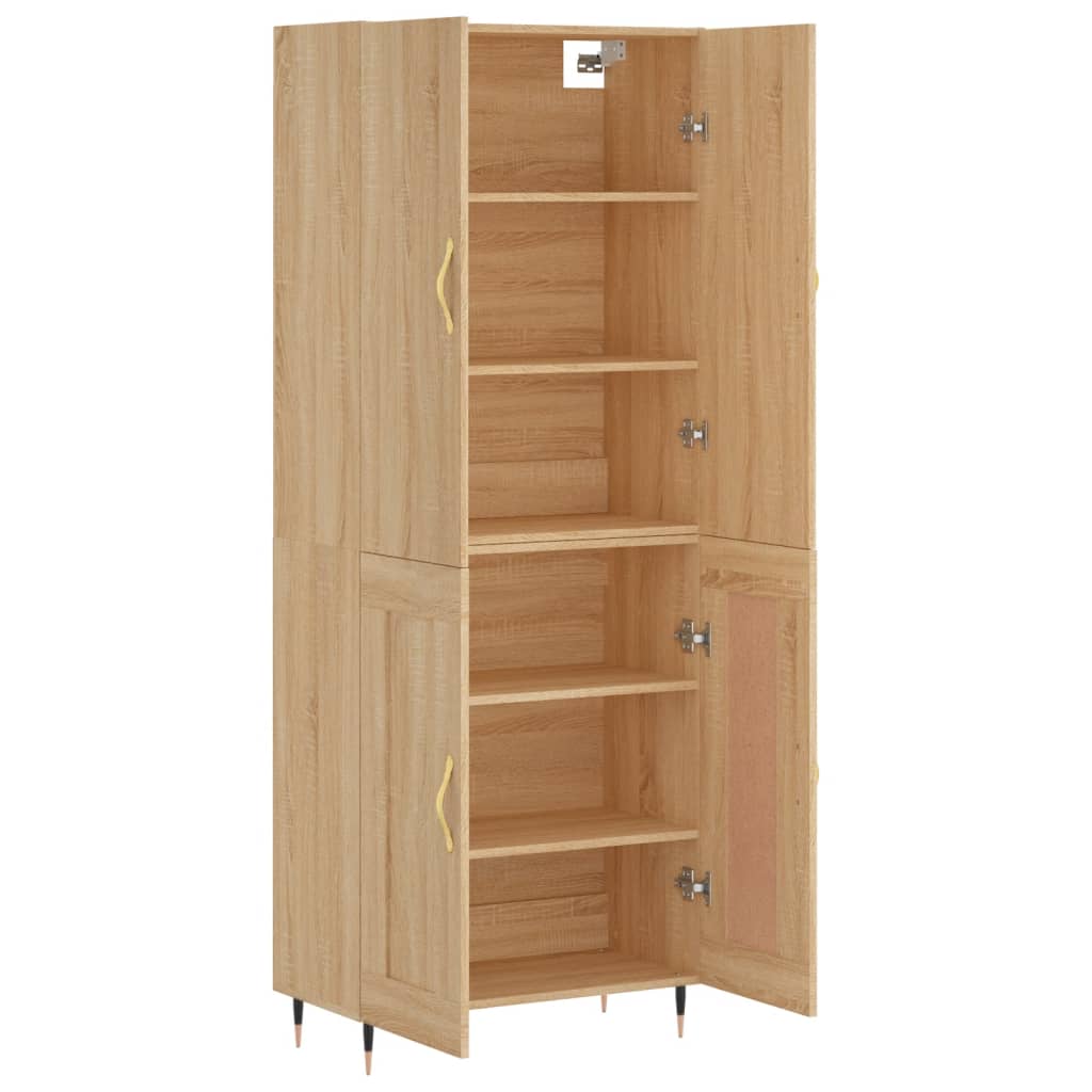 Aparador Alto Madera Contrachapada Color Roble 69,5x34x180 Cm_3