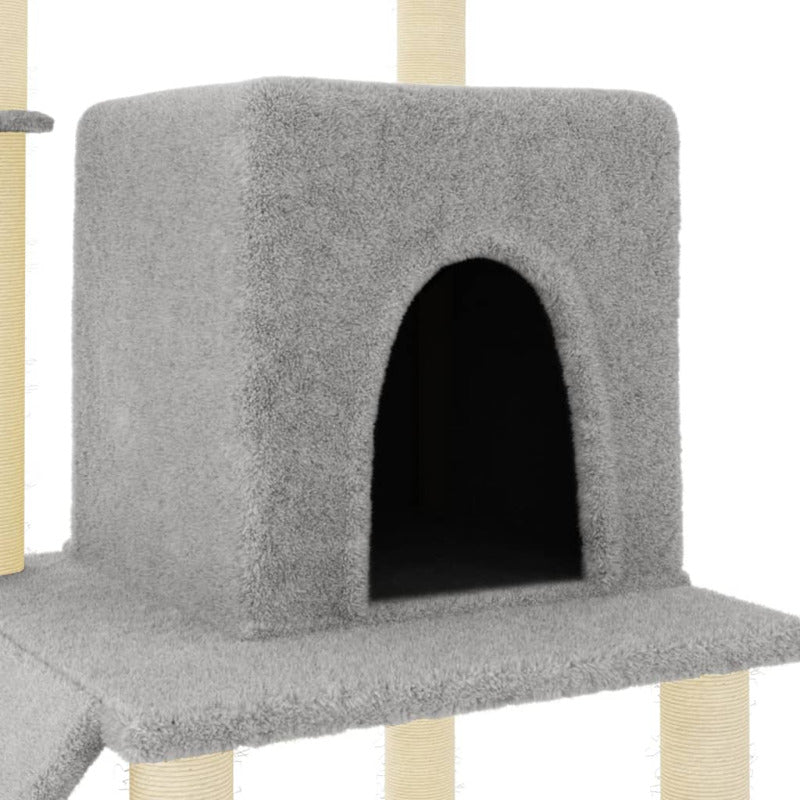 Vidaxl Rascador Para Gatos Con Postes De Sisal Gris Claro 96,5 Cm_5