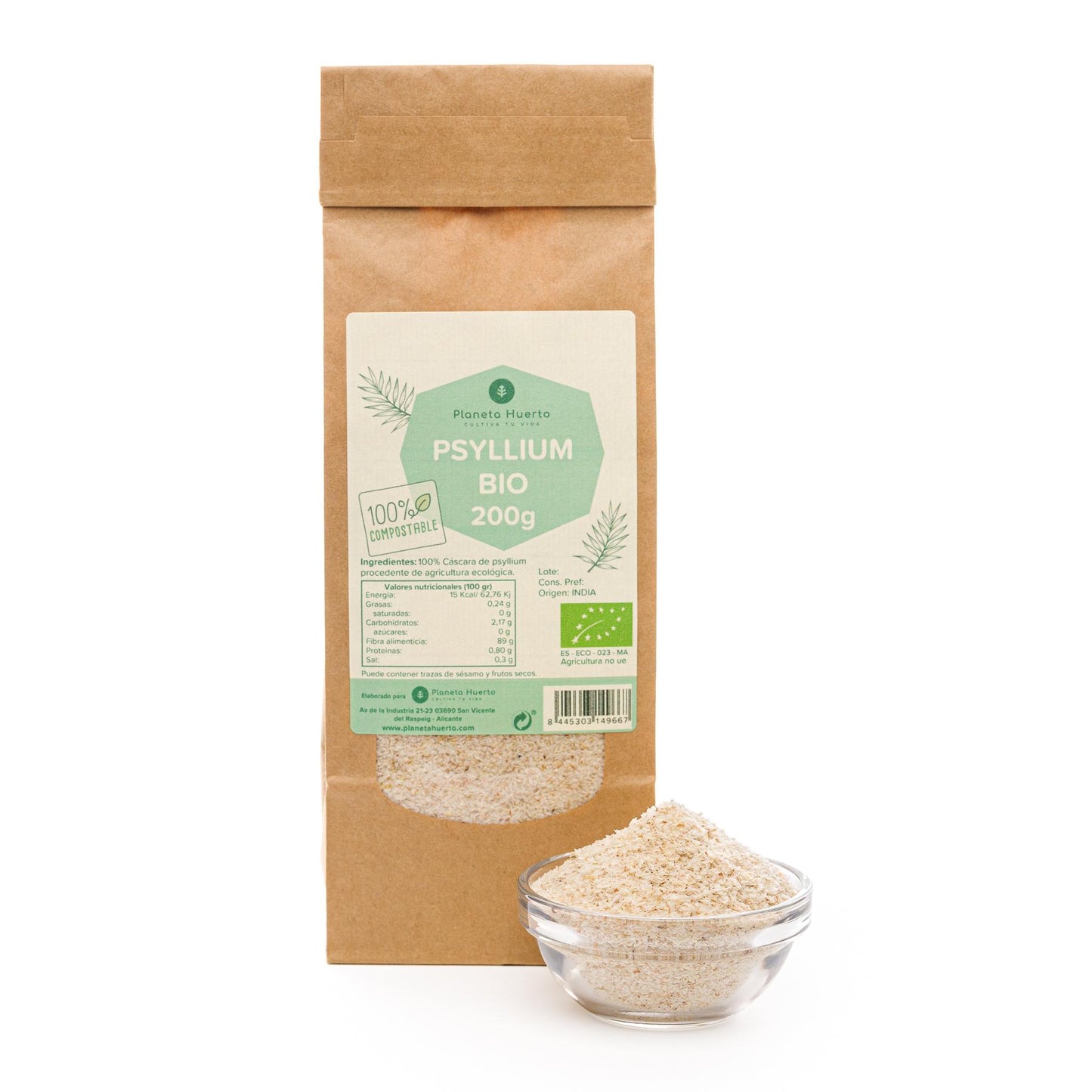 Cáscara de Psyllium Husk ECO Planeta Huerto 200 g