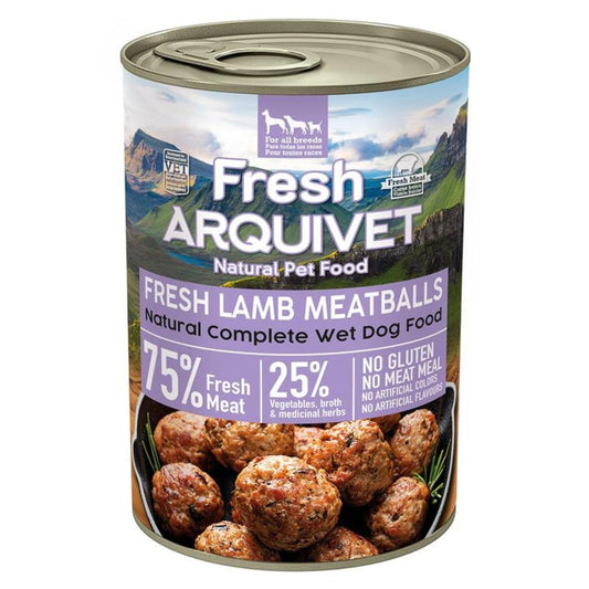 Fresh Lamb Meatballs Arquivet 400 g Comida húmeda para perro con cordero, zanahorias y boniato