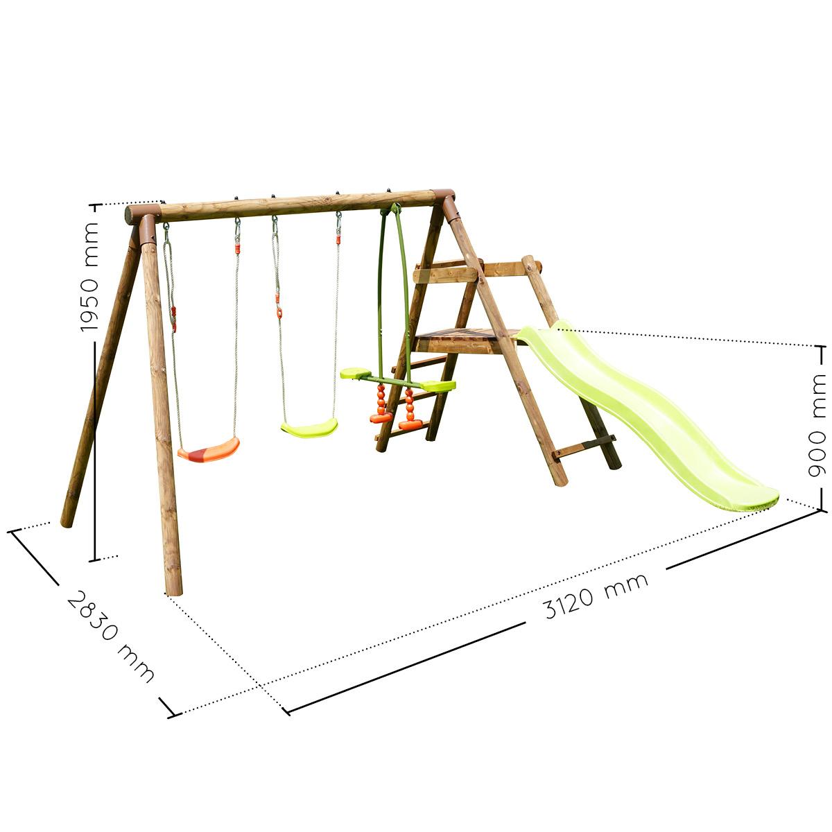 Estructura de columpio con Tobogán Figue Soulet
