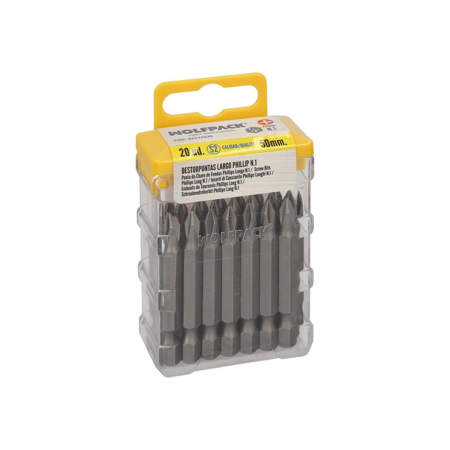 Puntas Largas Destornillador Phillips Nº 1 (20 Piezas). Acero S2 Al Cromo Vanadio. Puntas Hexagonales, Destorpuntas,