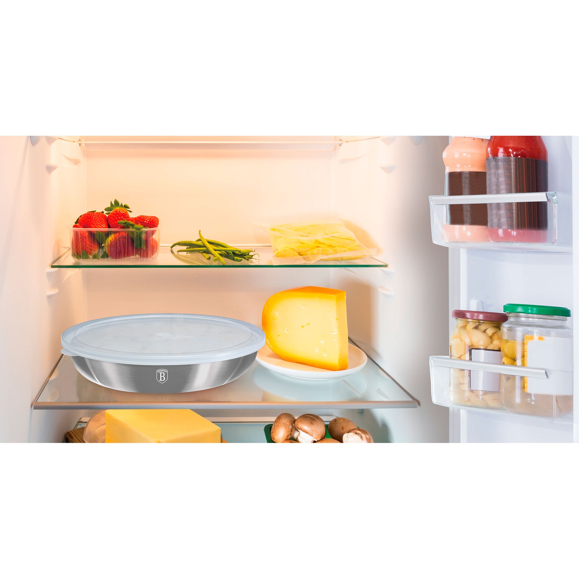 Batería De Cocina Aluminio Forjado 9 Piezas, Inducción, Asa Extraíble, Cazuelas Apilables Tapas Berlinger Haus Moonlight Gris