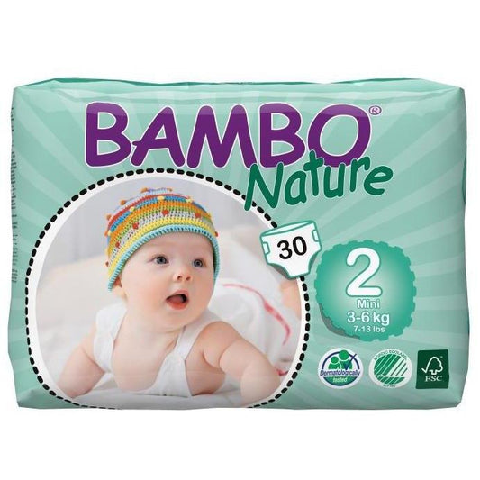 Pañal T2 (3-6Kg) Bambo Nature 30 Uds