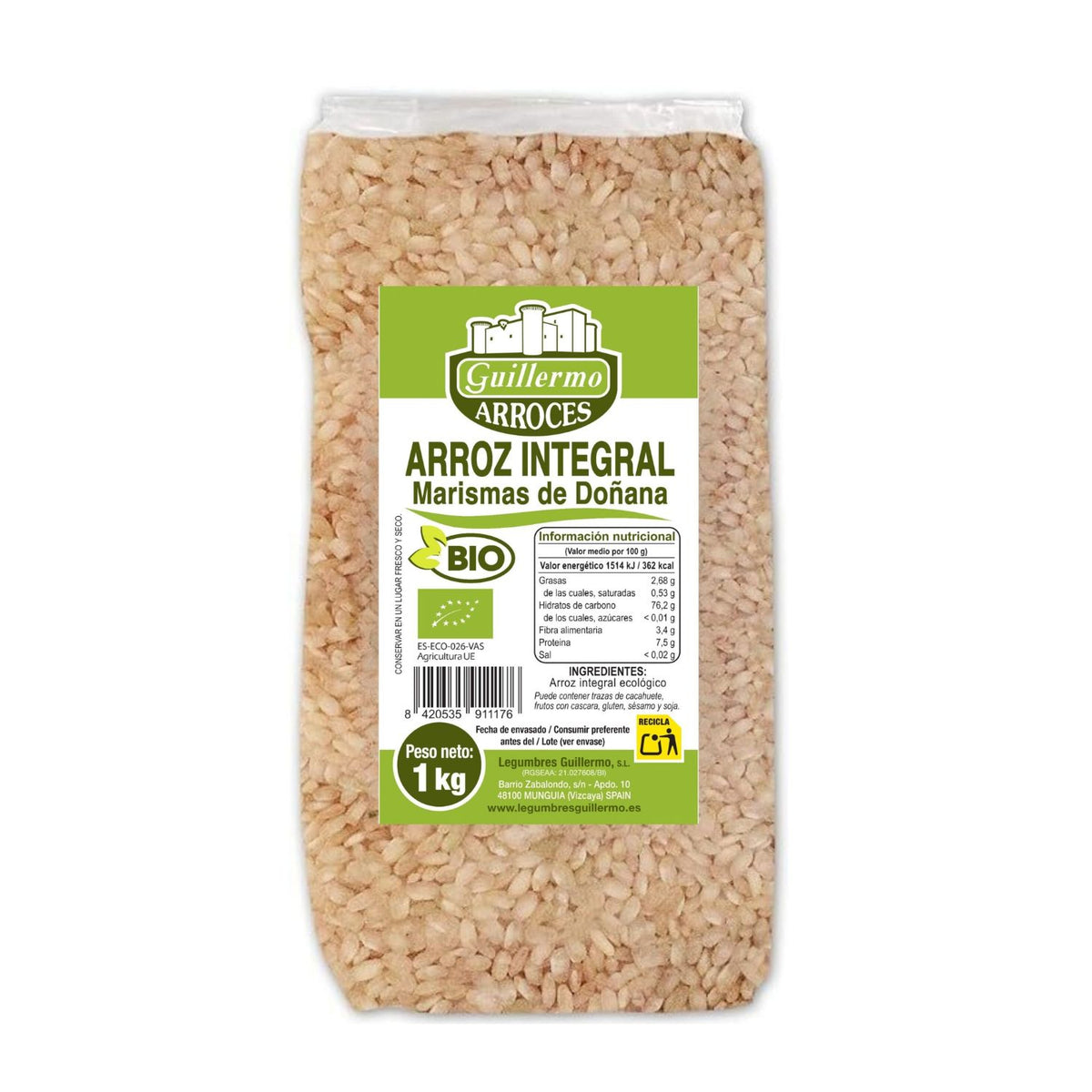 Arroz Integral Bio Marismas De Doñana - 1 Kg, Paquete_0