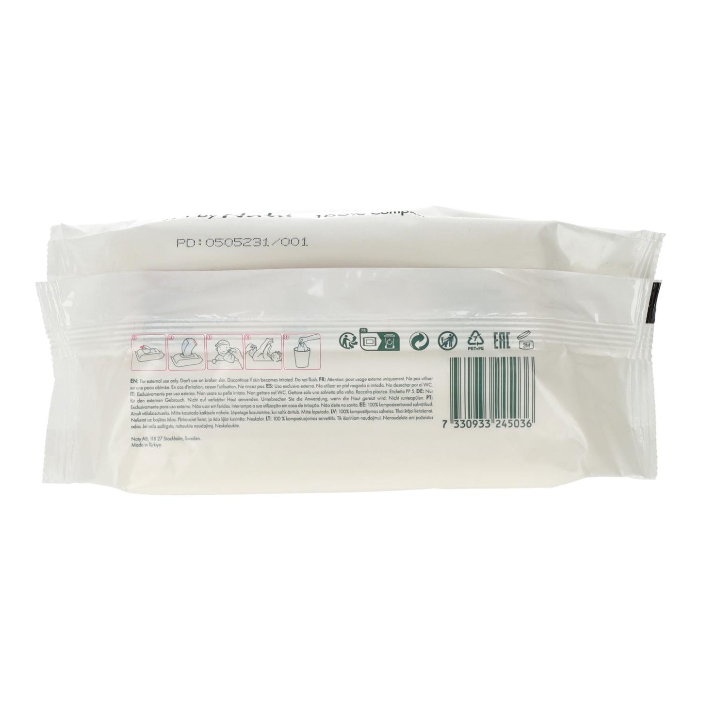 Toallitas con Aloe Vera Naty 56 uds