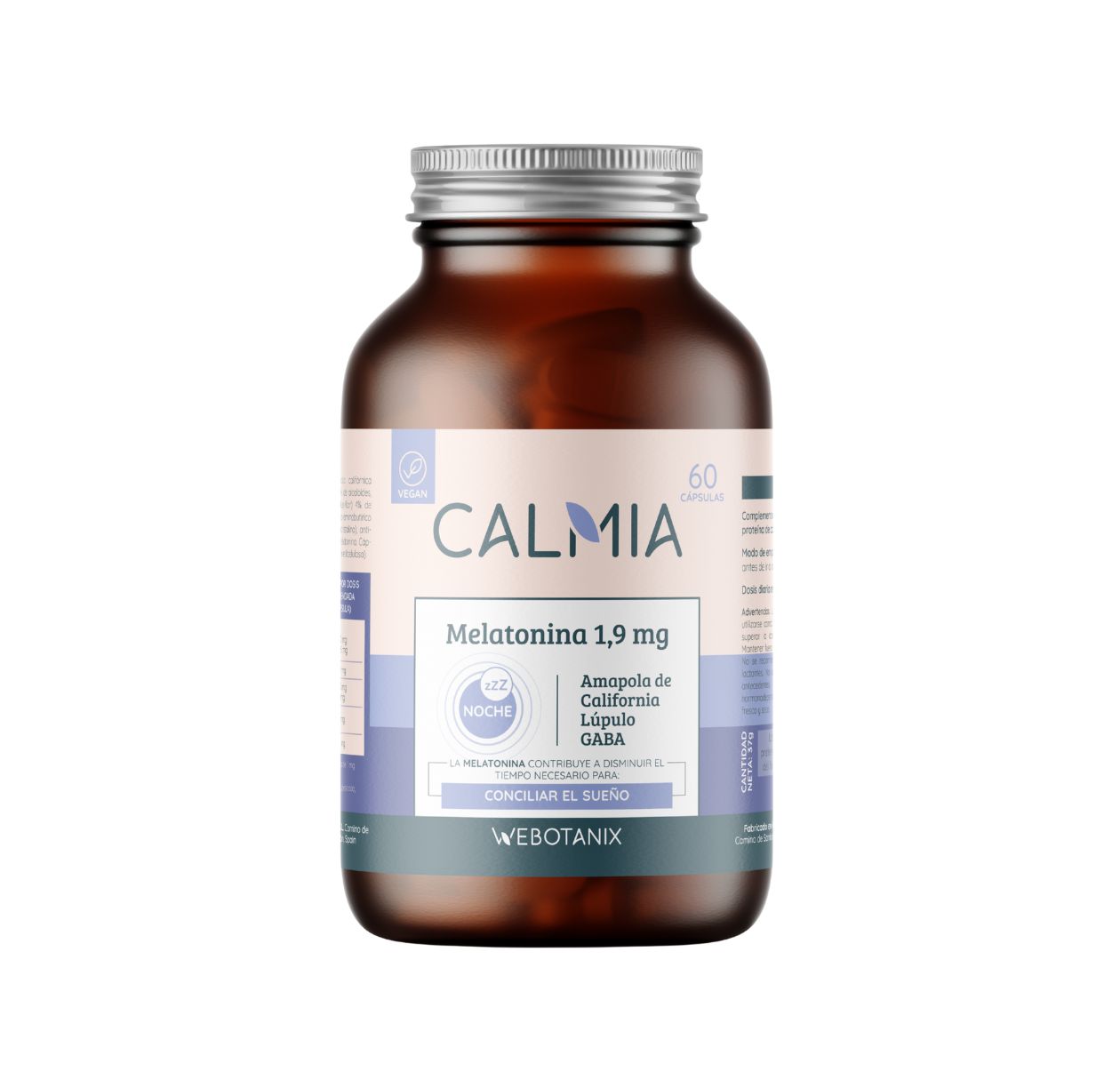Calmia Noche Melatonina 1,9mg WeBotanix 60 cápsulas