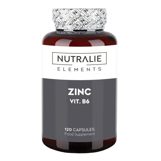 Nutralie Zinc con Vitamina B6 Acné Piel Pelo Vegano 120 Cápsulas