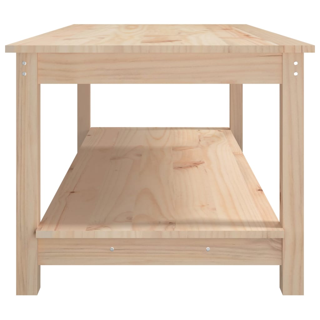 Mesa De Centro De Madera Maciza De Pino 110x55x45 Cm_4