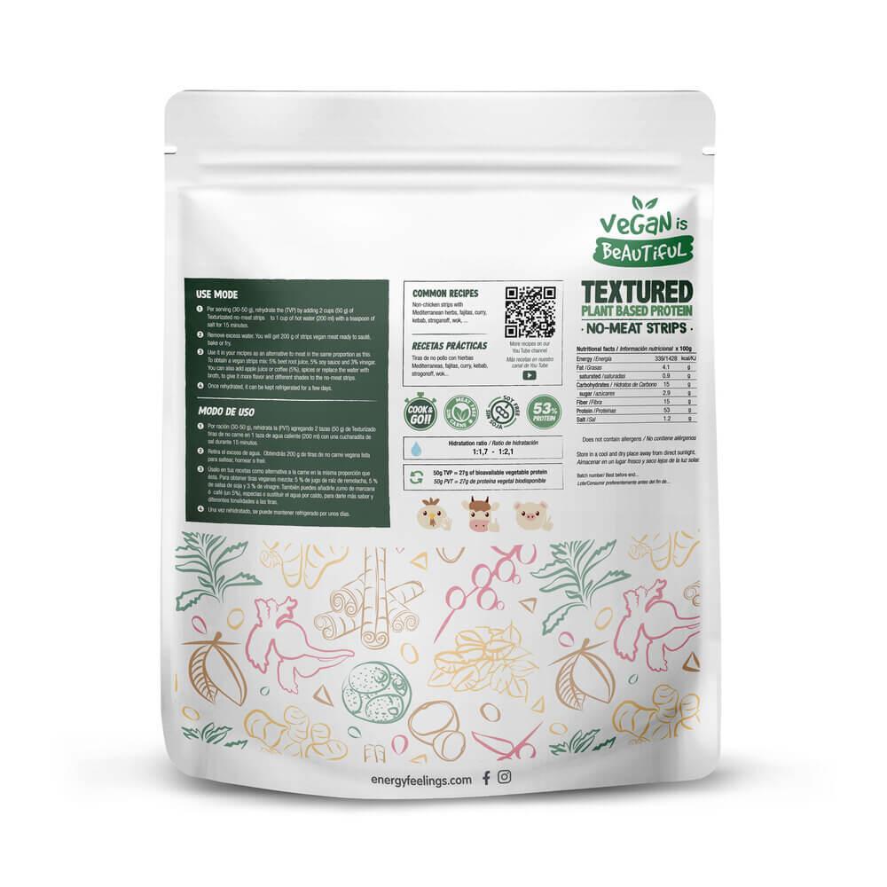 Proteína Vegetal Texturizada (PVT) Tiras de no carne ecológica 400 g