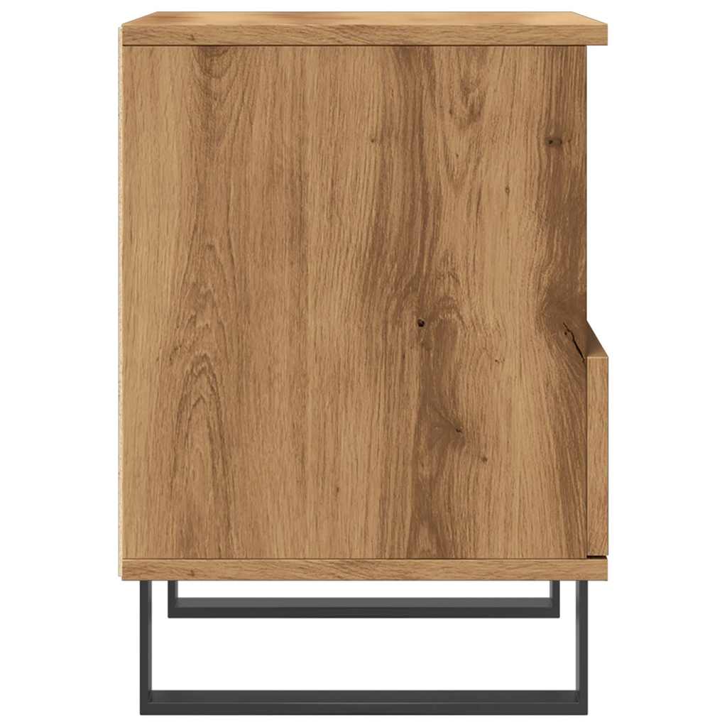 Mesita De Noche Madera De Ingeniería Roble Artisian 40x35x50 Cm_4