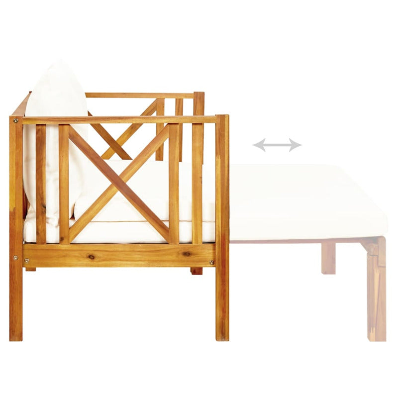 Vidaxl Banco De Jardín 2 Plazas Con Cojines Madera Maciza Acacia 122cm_5