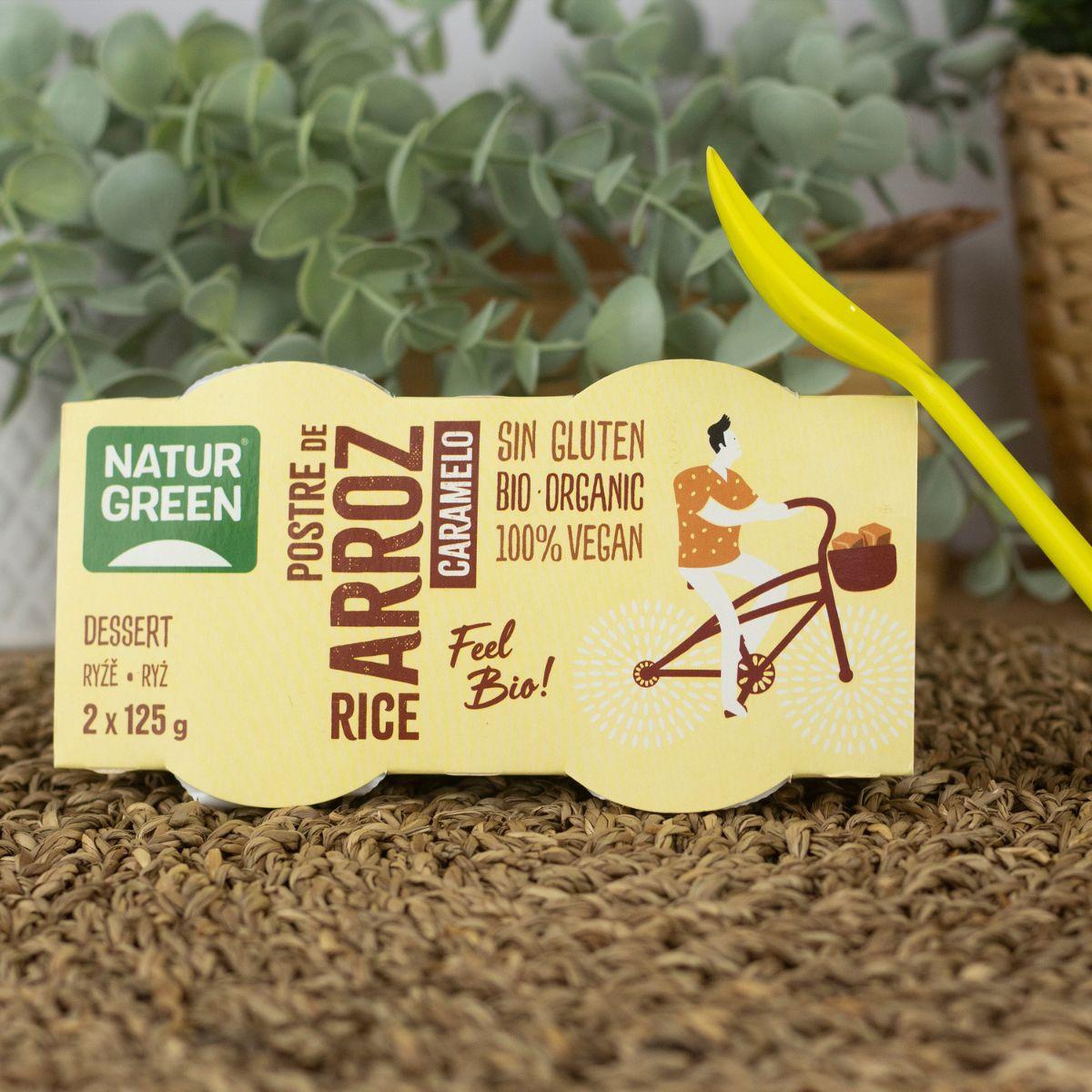 Postre de Arroz y Caramelo NaturGreen, 2 X 125 g