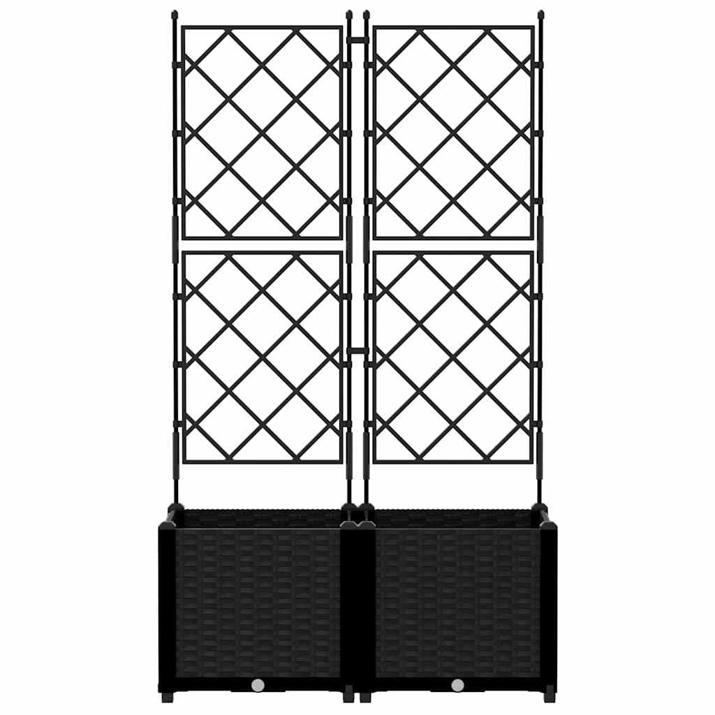 Vidaxl Maceta De Jardín Con Enrejado 2 Pcs Negro 80 X 40 X 143 Cm Pp_4