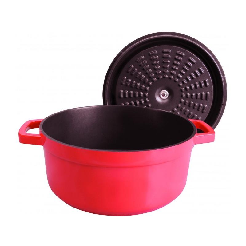 Olla cocotte roja de aluminio fundido Lacor Diámetro 24 cm