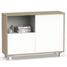 Aparador, Mueble Salón Auxiliar, Buffet, 2 Puertas, 1 Estante 82,5x112x33 Cm Recibidor Moderno, Briebe, Nova, Blanco