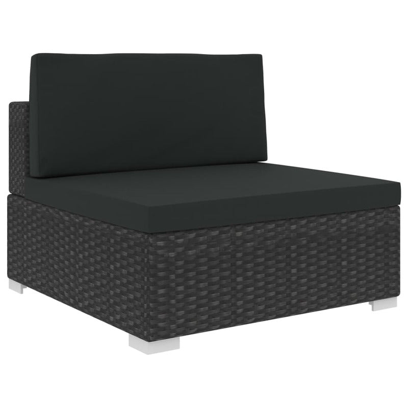 Vidaxl Set De Sofás De Jardín 8 Piezas Y Cojines Ratán Sintético Negro_5