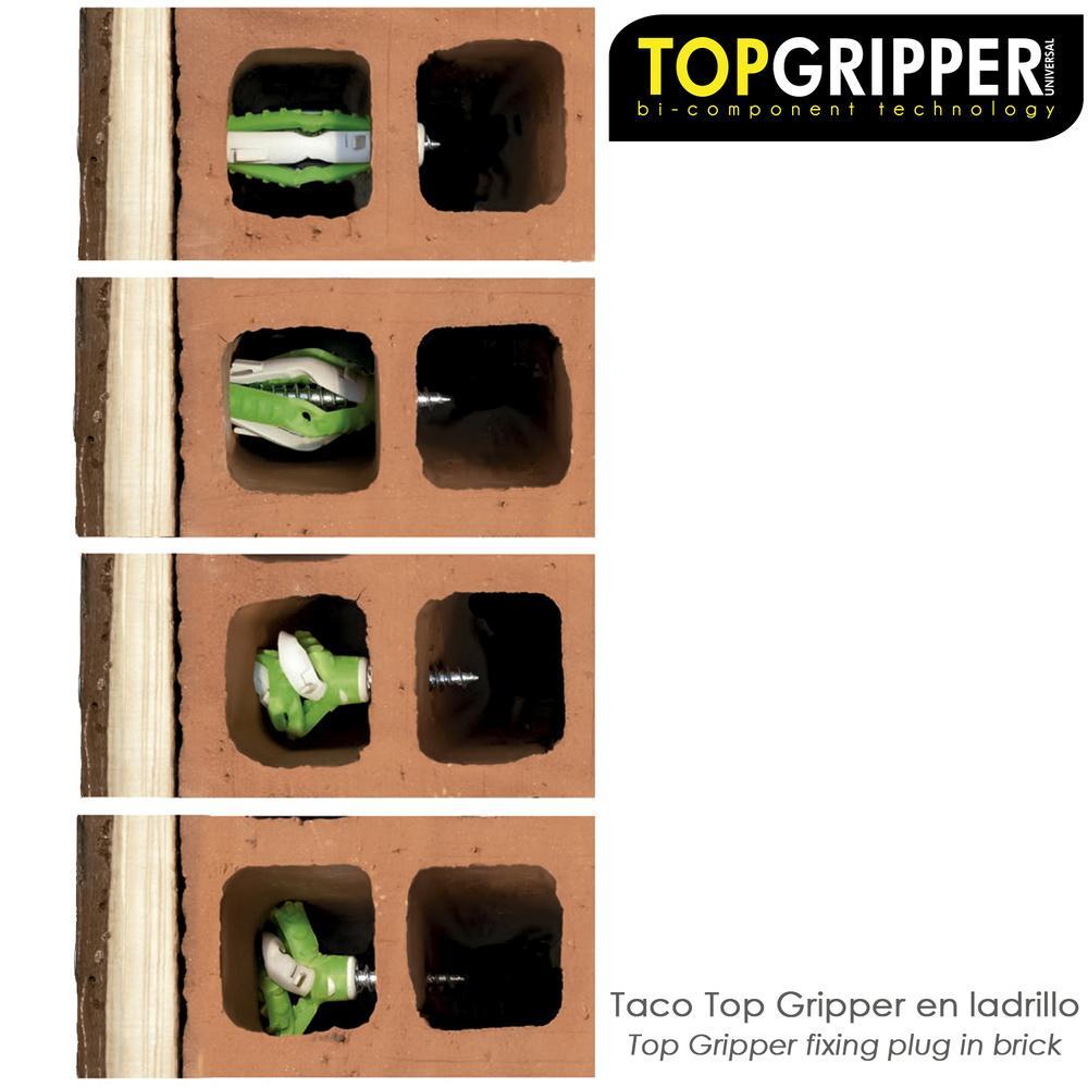 Cubo Tacos Topgripper Bimaterial Con Tornillos Ø 8 Mm. 100 Piezas Taco Anclaje Universal, Taco Hormigon, Taco Pladur