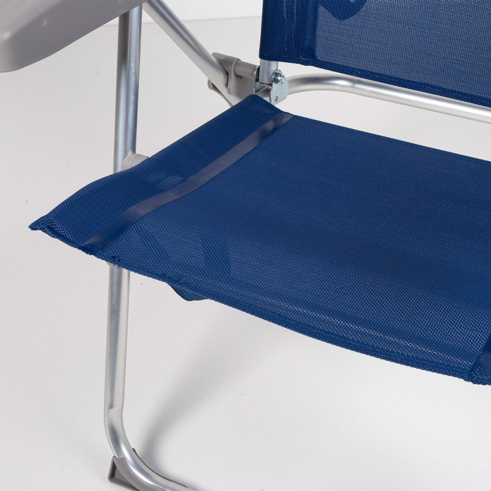 Silla De Playa Baja Multiposición Plegado Slim Azul Aktive_5