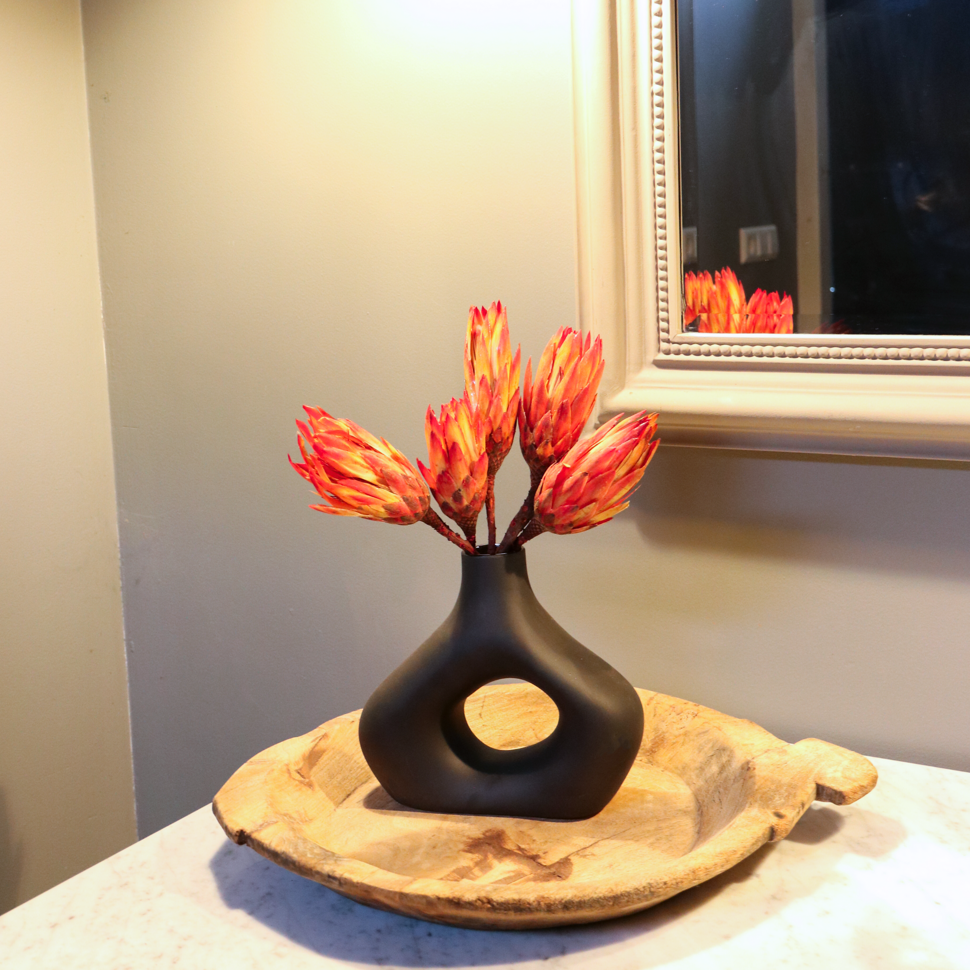 Flores Secas - 5 Pzs - Ramo 'protea Pendula Red'