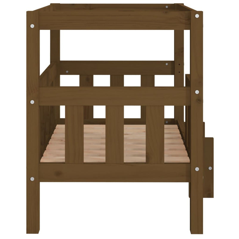 Vidaxl Cama Para Perros Madera Maciza Pino Marrón Miel 75,5x63,5x70 Cm_5