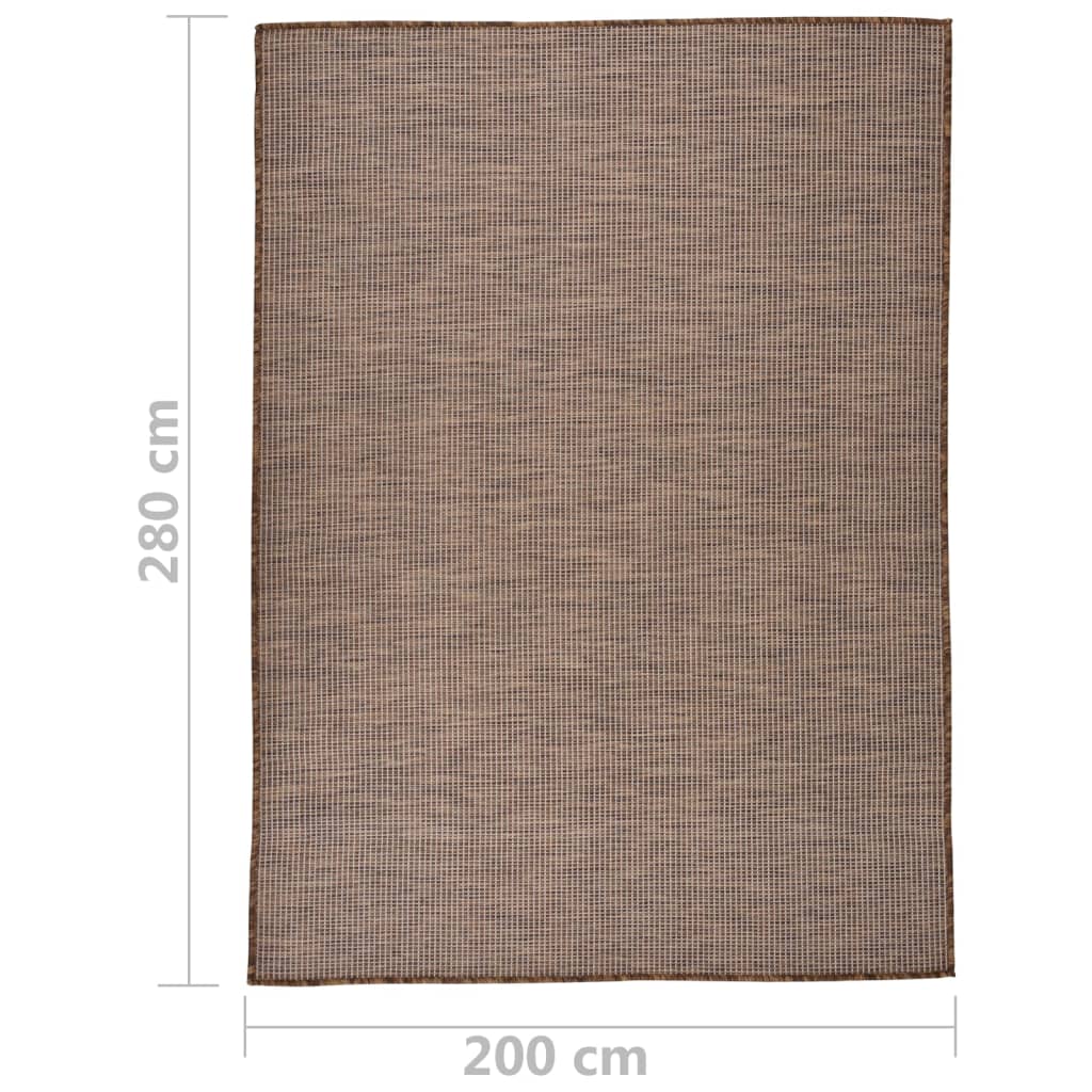Alfombra De Exterior De Tejido Plano Marrón 200x280 Cm_5