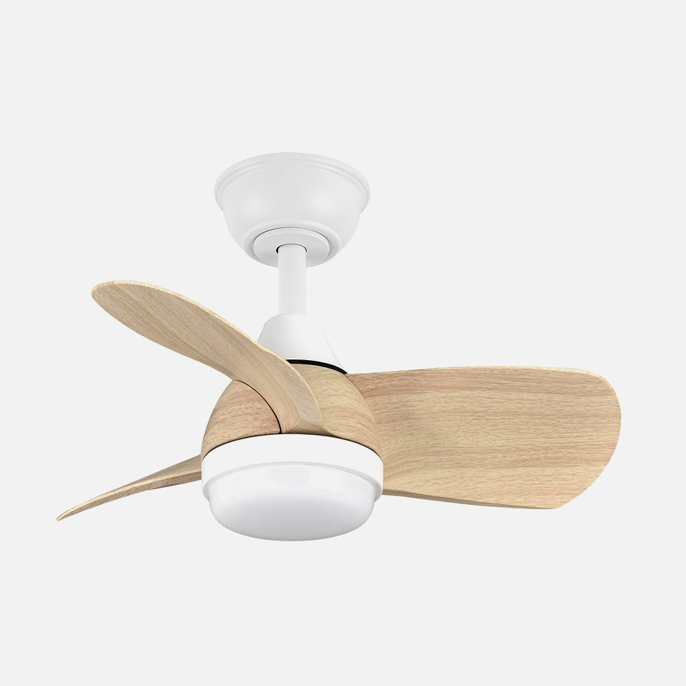 Ventilador Dc 24w Pirdo Blanco/haya 3 Aspas 60d 2400lm 6 Velocidades 3000-4500-6000k C/remoto, Memoria Y Temporizador_1